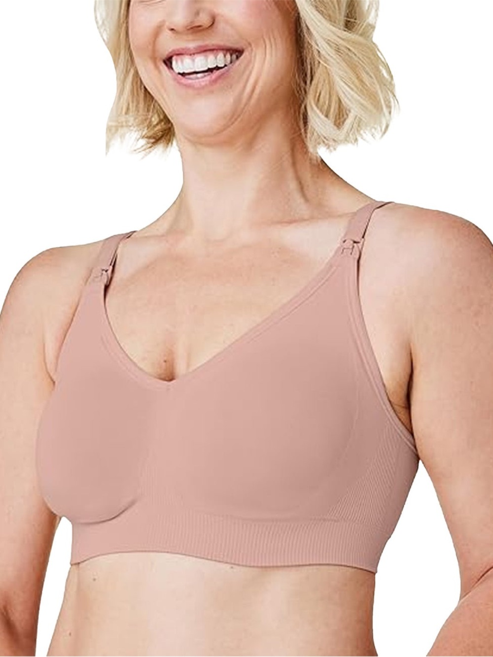 BRAVADO 1401VBA BODY SILK SEAMLESS NURSING BRA IN CAMEO LARGE NWOT